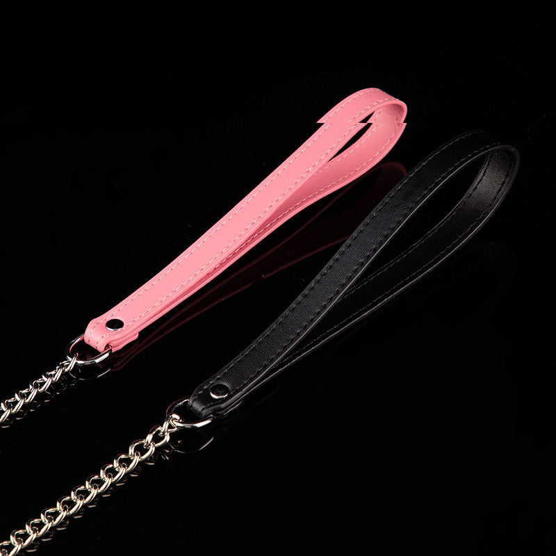 Iron Empress - Multi-Ring Leather BDSM Slave Collar with Bell & Bow