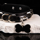Iron Empress - Multi-Ring Leather BDSM Slave Collar with Bell & Bow