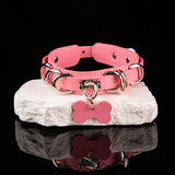 Iron Empress - Multi-Ring Leather BDSM Slave Collar with Bell & Bow