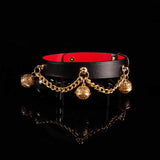 Gilded Symphony - Triple Filigree Bell Leather BDSM Slave Collar