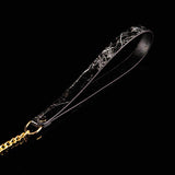 Obsidian Marble - Heart Padlock Lockable Leather BDSM Collar