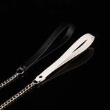 Velvet Shadow - Bow Detail Filigree Bell Leather BDSM Collar