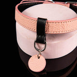 Petal Soft Devotion - Pink Litchi Grain Leather BDSM Collar