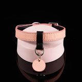 Petal Soft Devotion - Pink Litchi Grain Leather BDSM Collar