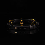 Celestial Alignment - Golden Planet Chime Leather BDSM Collar