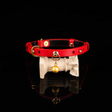 Celestial Alignment - Golden Planet Chime Leather BDSM Collar