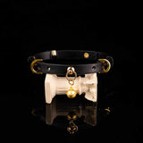 Celestial Alignment - Golden Planet Chime Leather BDSM Collar