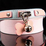 Pastel Playtime - Bone Charm & Bell Leather BDSM Collar
