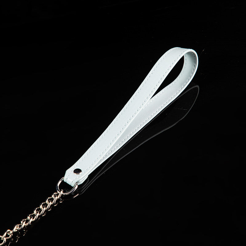 Pastel Playtime - Bone Charm & Bell Leather BDSM Collar