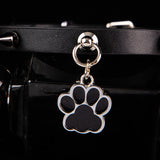 Shadow Paw - Spiked Black Leather BDSM Collar with Paw Charm