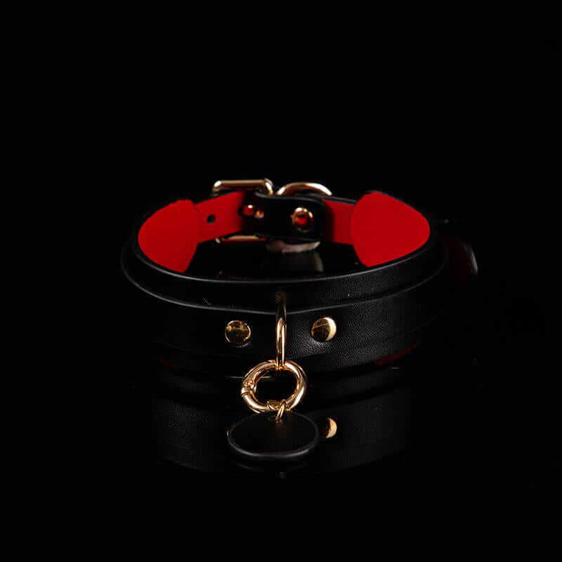Scarlet Authority - Bold Black & Red Dual-Tone Leather BDSM Collar