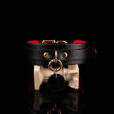 Scarlet Authority - Bold Black & Red Dual-Tone Leather BDSM Collar
