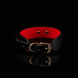 Scarlet Authority - Bold Black & Red Dual-Tone Leather BDSM Collar