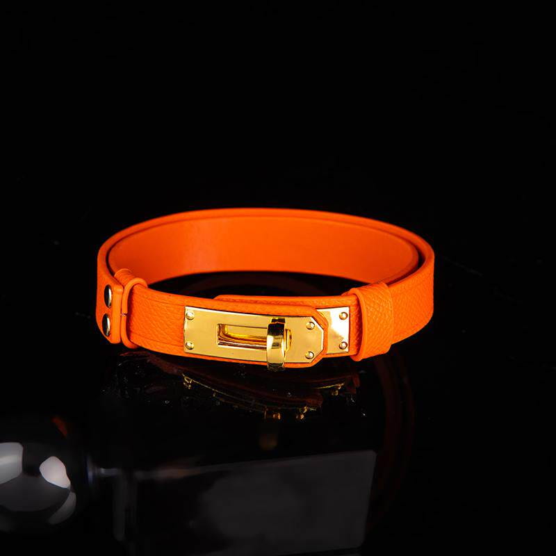 Sovereign Bond - Luxury Pebbled Leather BDSM Collar with Gold Turn-Lock