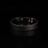Sovereign Bond - Luxury Pebbled Leather BDSM Collar with Gold Turn-Lock