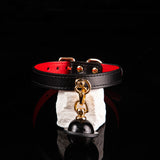 Midnight Echo - Dual-Tone Black and Red Leather BDSM Collar