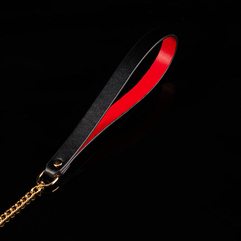 Midnight Echo - Dual-Tone Black and Red Leather BDSM Collar