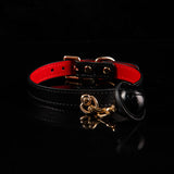 Midnight Echo - Dual-Tone Black and Red Leather BDSM Collar