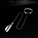 Alabaster Oath - Textured White Leather Turn-Lock Collar