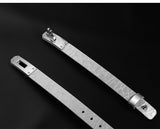 Alabaster Oath - Textured White Leather Turn-Lock Collar