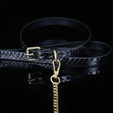 Crimson Nocturne - Exotic Bat-Wing Leather BDSM Collar