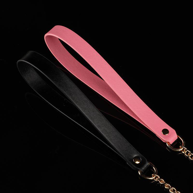 Velvet Echoes - Gilded Bell Leather Pet Play Collar