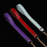 Scarlet Devotion - Red Leather Bow BDSM Collar with Heart Jewel