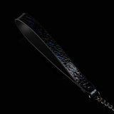 Midnight Serpent - Iridescent Obsidian O-Ring Leather Collar