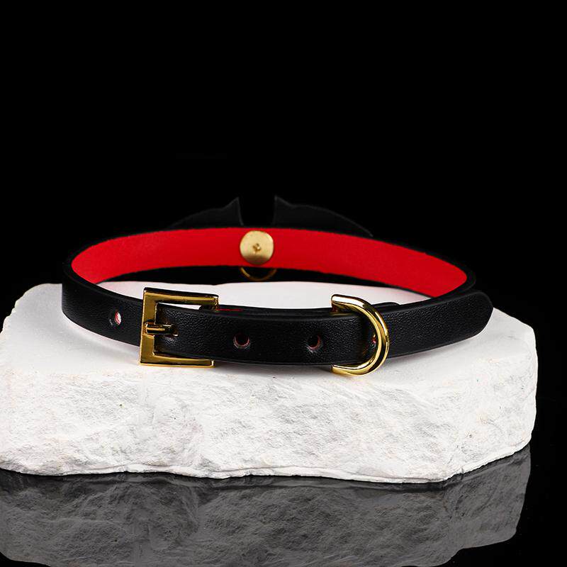 Scarlet Nocturne - Bat Winged Crimson Leather Collar
