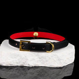 Scarlet Nocturne - Bat Winged Crimson Leather Collar