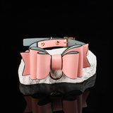 Midnight Gift - Oversized Bow Black Leather Collar