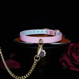 Crimson Legacy - Vintage Ruby Pendant Red Leather Collar