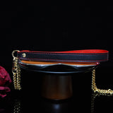 Sanguine Shadows - Contrast Stitched Leather Collar and Chain Leash