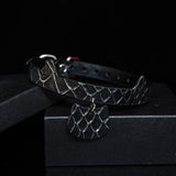 Obsidian Serpent - Kitten Play Snakeskin Textured Leather Collar and Leash