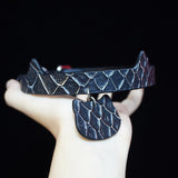 Obsidian Serpent - Kitten Play Snakeskin Textured Leather Collar and Leash