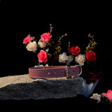 Blush Devotion - Heart-Centric Dusty Rose Leather BDSM Collar