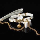 Genuine Leather Locking Collar with Stainless Steel Buckle